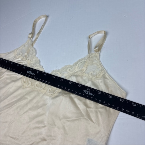 Vintage Maidenform Sweet Nothings Size 36 Cami Beige Undergarment Lace Nylon - Picture 4 of 6